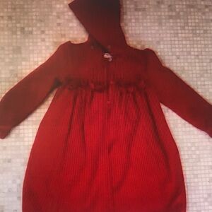 Kids Red Hooded Coat